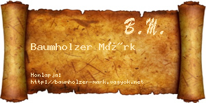 Baumholzer Márk névjegykártya
